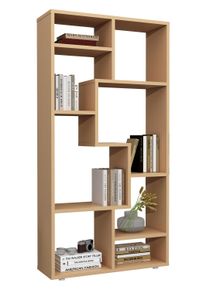 Standregal Vcm "Holz Stand Regal Raumteiler B&uuml;cherregal Lanisa M", braun (buche), B:58cm T:20cm, Regale, Standregal