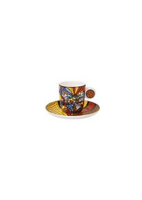 Espressotasse Goebel "Romero Britto - Garden", bunt, B:12cm H:6,5cm, Fine China-Porzellan, Trinkgef&auml;&szlig;e, Espressotasse, F&uuml;llmenge 0,1l