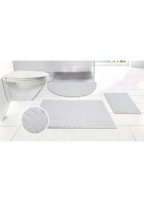 Badematte OTTO HOME "Regona Scandi, Badvorleger, Badezimmer Teppich, Duschvorleger", wei&szlig;, H:10mm, Polyester, Badematten, Badematte, Badteppich, Uni Farben, Hoch-Tief-Effekt, modernes Muster, Zen