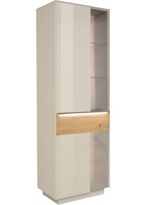 M&auml;usbacher Standvitrine M&Auml;USBACHER "Nova", kaschmir, B:67cm H:197cm T:42cm, Schr&auml;nke, Standvitrine, Standvitrine, BHT 67/197/42 cm, inkl. Griffbeleuchtung, T&uuml;rd&auml;mpfung