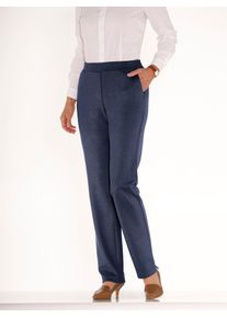 Schlupfhose Classic Basics, Damen, Gr. 22, Kurzgr&ouml;&szlig;en, blau (marine, meliert), 83% Polyester, 15% Viskose, 2% Elasthan, meliert, lang, Hosen Schlupfhose