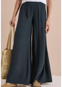 Stoffhose Cecil, Damen, Gr. XXL (46), L&auml;nge 30, palm breeze gr&uuml;n, Web, Obermaterial: 100% Viskose, unifarben, ausgestellt lang, Hosen Stoffhose, Loose Fit, Viskose, feine Struktur