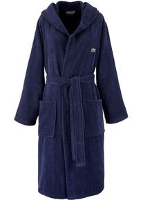 Bademantel Lacoste "LOPEN" Gr. M, blau (marine), M, Baumwolle, Hausm&auml;ntel, Bademantel, mit gesticktem Logo Krokodil, 100& Baumwolle