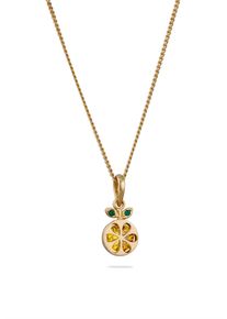 Kette mit Anh&auml;nger NENALINA "Halskette Frucht Orange Zirkonia 925 Sterling Silber vergoldet" Gr. 60, gold, Halsketten, Damen, Silber 925 (Sterlingsilber), Kette mit Anh&auml;nger