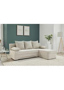 Jockenh&ouml;fer Ecksofa JOCKENH&Ouml;FER GRUPPE "L-Form, B: 191 cm", beige (beige, grau 426, 17), B:191cm H:87cm T:142cm, Korpus: 100% Polyester;Kissen: 100% Polyester, Sofas, Ecksofa, mit Bettfunktion & Bettkasten