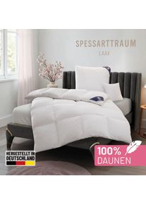 Daunenbettdecke Spessarttraum "Laax Bettdecke 135x200, 155x220 cm und viele weitere Gr&ouml;&szlig;en", wei&szlig;, B:155cm L:200cm, Bezug: 100% Baumwolle. F&uuml;llung: 100% Daunen, Bettdecken, Daunenbettdecke, Bettdecken Ganzjahresbettdecke, Winter, Sommer