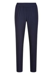 Stoffhose GOLDNER "Kurzgr&ouml;&szlig;e Schlupfhose mit Rei&szlig;verschlusstaschen", Damen, Gr. 21, K-Gr, blau (marine), Obermaterial: 95% Polyester PES. 5% Elasthan EL., schmal, Hosen Stoffhose, Seitentaschen mit nahtfeinverdeckten RV's