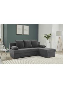 Jockenh&ouml;fer Ecksofa JOCKENH&Ouml;FER GRUPPE "L-Form, B: 191 cm", grau (grau 426, 09), B:191cm H:87cm T:142cm, Korpus: 100% Polyester;Kissen: 100% Polyester, Sofas, Ecksofa, mit Bettfunktion & Bettkasten