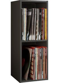 Media-Regal Vcm "Holz Schallplatten LP Stand Regal Platto 2fach", schwarz, B:34cm T:30cm, Regale, Media-Regal