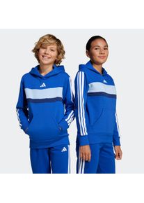 Kapuzensweatshirt adidas Sportswear "SEASONAL ESSENTIALS TIBERIO 3-STREIFEN KIDS HOODIE", Damen, Gr. 164, blau (royal blau, wei&szlig;, glow blau), Obermaterial: 70% Baumwolle, 30% Polyester, normal, Rundhals, angesetztes B&uuml;ndchen, Sweatshirts Kapuzensweatshirt, mit Rundhals, ohne Verschluss, in normaler L&auml;nge