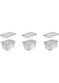Organizer keeeper "emil", transparent, B:28,5cm H:20,5cm T:38cm, Polypropylen, Aufbewahrungsboxen, Organizer, Aufbewahrungsbox, 15 L, mit Deckel, hochwertiger Kunststoff