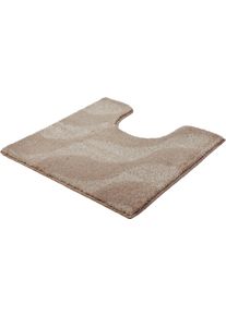 Badematte Kleine Wolke "&raquo;Onda&laquo;, Badvorleger, Badezimmer Teppich", beige (macadamia), H:15mm, Polyacryl, Badematten, Badematte, Badteppich, modernes Ton in Ton Wellendesign, flauschig
