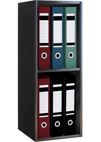 B&uuml;cherregal Vcm "Holz B&uuml;ro Regal B&uuml;cher Ordner Aktenregal Offas 2f", schwarz, B:34cm T:30cm, Regale, B&uuml;cherregal