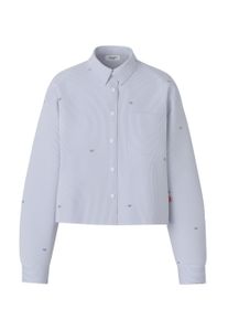 JOOP! Langarmbluse JOOP "Basima", Damen, Gr. XS, lt, pastel blau, Web, Obermaterial: 100% Baumwolle, kurz, 1-Knopf-Manschette, Blusen Langarmbluse