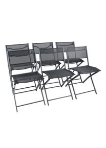 Gartenstuhl Vcm "6-tlg. Gartenstuhl Balkonstuhl Klappstuhl Sumila", schwarz, B:45cm T:46cm, Obermaterial: 80% Textilmaterial TEXMAT. 20% Metall MT., St&uuml;hle, Gartenstuhl