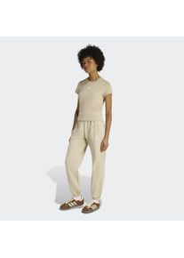 Sporthose adidas originals "ESSENTIALS FRENCH TERRY, REGUL&Auml;R MIT B&Uuml;NDCHEN", Damen, Gr. XS, N-Gr, stone khaki, normal, gr., Obermaterial: 100% Baumwolle, Hosen Sporthose