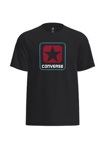 T-Shirt Converse "BOX LOGO TEE", Herren, Gr. L, schwarz (Converse schwarz), Obermaterial: 100% Polyester, Rundhals, Shirts T-Shirt, sportlicher Stil, aus Baumwolle und Polyester