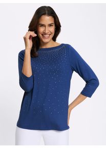 3/4-Arm-Shirt Lady "3/4-Arm-Shirt", Damen, Gr. 54, blau (royalblau), 95% Viskose, 5% Elasthan, unifarben, U-Boot-Ausschnitt, Shirts 3/4-Arm-Shirt