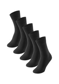 Socken Schiesser "Bluebird", Herren, Gr. 43-46, schwarz (000, schwarz), Obermaterial: 77% Baumwolle, 22% Polyamid, 1% Elasthan, Socken Socken, druckfreier Bund, Fersen und Zehen handgekettelt, Cotton-Mix