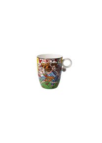 Tasse Goebel "Romero Britto - Falling", bunt, B:9cm H:11cm, Fine China-Porzellan, Trinkgef&auml;&szlig;e, Tasse, F&uuml;llmenge 0,4l