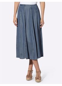 Bahnenrock Heine, Damen, Gr. 42, blau (blau, bleached), 100% Lyocell, unifarben, wadenlang, R&ouml;cke Bahnenrock
