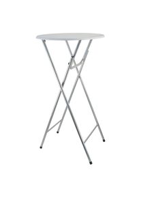 P & B Stehtisch, Wei&szlig;, Kunststoff, Metall, 110 cm, Tischplatte einklappbar, Freizeit & Co, Camping, Campingtische