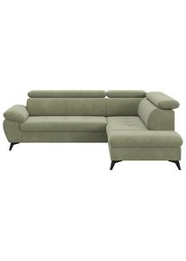 sembella , Olivgr&uuml;n , Textil , Ottomane rechts, L-Form , 256x207 cm , Stoffauswahl, Hocker erh&auml;ltlich, R&uuml;cken echt, Armteil links , Wohnzimmer, Sofas & Couches, Schlafsofas, Ecksofas mit Schlaffunktion