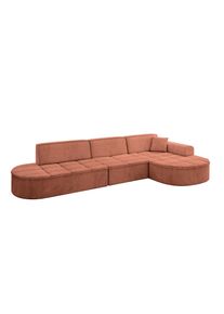 ECKSOFA Ottomane Rechts TARO-L2 - 328x171x79,5 cm Apricot