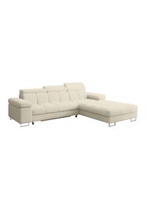 ECKSOFA mit Schlaffunktion Ottomane Rechts COMA L 271x203x79 Beige Boucl&eacute;