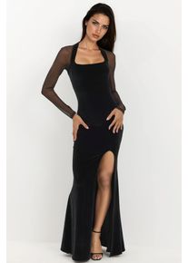 Velvet Bodycon Avondjurk met Lange Mouwen