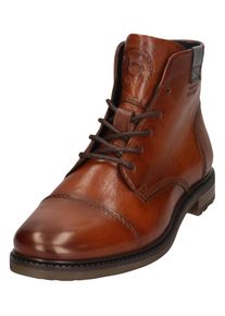 Schn&uuml;rboots Bugatti, Herren, Gr. 46, braun (cognac), Leder, Basic, Schuhe Schn&uuml;rboots, Stiefel, Schn&uuml;rstiefelette, Business-Boots mit Rei&szlig;verschluss