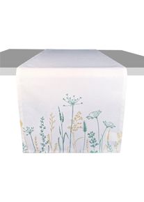 Tischl&auml;ufer OTTO HOME "N&eacute;rac" Gr. 1, gr&uuml;n, B:140cm L:40cm, Polyester, Tischdecken, Tischl&auml;ufer, 140x40, 1 St&uuml;ck, L&auml;ufer, Deko, Esszimmer, Wohnzimmer