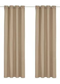 Vorhang OTTO HOME "Raja" Gr. 4, hellbraun, B:140cm H:245cm, Polyester, Recyceltes Material, Gardinen, Vorhang, einfarbig, Einfache Montage, Pflegeleicht, &Ouml;sen, 2 er Pack, uni
