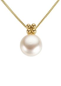 Perlenanh&auml;nger Firetti "Schmuck Geschenk Gold 333 Halsschmuck Anh&auml;nger f&uuml;r Halskette Perle", gold (gelbgoldfarben, wei&szlig;), Schmuckanh&auml;nger, Damen, Gelbgold 333 Perlen, 0,5 g, Gelbgold 333, Perlen, Perlenanh&auml;nger, mit S&uuml;&szlig;wasserzuchtperle