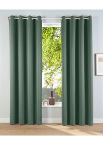 Verdunkelungsvorhang OTTO HOME "Solana" Gr. 2, gr&uuml;n, B:140cm H:175cm, Polyester, Gardinen, Verdunkelungsvorhang, 2-er Set, Breite 140 cm, einfarbig