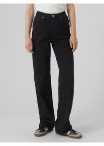 V&eacute;ro Moda High-waist-Jeans VERO MODA "VMTESSA HR WIDE JEANS RA118 GA NOOS", Damen, Gr. 28, L&auml;nge 30, schwarz, Denim/Jeans, Obermaterial: 99% Baumwolle, 1% Elasthan, unifarben, Jeans High-waist-Jeans