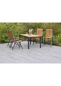 Garten-Essgruppe Merxx "&raquo;Athos&laquo;", beige (natur, natur, graphit), Aluminium, Massivholz, Sitzm&ouml;bel-Sets, Garten-Essgruppe, Tisch: LxB: 150x90 cm