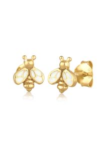 Paar Ohrstecker Elli "Ohrringe Kinder Biene Emaille Tier Natur 925 Silber" Gr. 8, gold, Ohrringe, M&auml;dchen, ohne Stein, Silber 925 (Sterlingsilber), Paar Ohrstecker