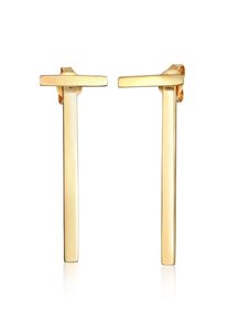 Paar Ohrstecker Elli "Ohrringe Basic H&auml;nger Geo Stab Look 925 Silber" Gr. 34, gold, Ohrringe, Damen, ohne Stein, Silber 925 (Sterlingsilber), Paar Ohrstecker
