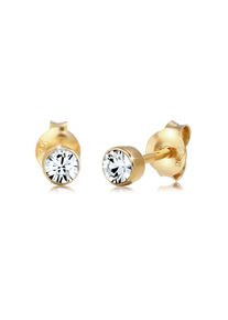 Paar Ohrstecker Elli "Ohrringe Ohrstecker Basic 925 Silber, mit Kristallen von Swarovski", gold, Ohrringe, Damen, Silber 925 (Sterlingsilber), Paar Ohrstecker