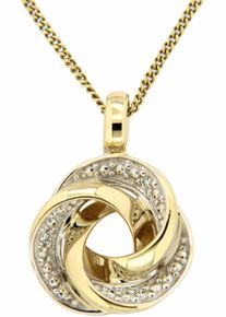Kettenanh&auml;nger Firetti "Schmuck Geschenk Gold 333 Halsschmuck Anh&auml;nger f&uuml;r Halskette Knoten", gold (gelbgoldfarben, wei&szlig;goldfarben, wwei&szlig;), Schmuckanh&auml;nger, Damen, 15 P2 = erkennbare Einschl&uuml;sse, Diamanten Gelbgold 333, 1,3 g, Diamanten, Gelbgold 333, Kettenanh&auml;nger, mit Brillanten