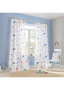 Gardine OTTO HOME "OCEAN" Gr. 1, wei&szlig; (wei&szlig;, neutral), B:135cm H:145cm, Baumwolle, Polyester, Gardinen, Gardine, Kindergardine, mit Meeresmotiven einseitig bedruckt, Tiere