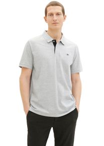 Poloshirt Tom Tailor, Herren, Gr. S, grau (grau heather melange), Single Jersey, Obermaterial: 95% Baumwolle, 5% Viskose, regular fit, Shirts Poloshirt, mit Knopfleiste und Logo