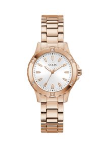 Quarzuhr Guess "MIST", gold (ros&eacute;goldfarben), Armbanduhren, Damen, Quarzuhr, Armbanduhr, Damenuhr, Edelstahlarmband, Kristallsteine