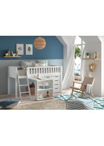 Vipack Spielbett SCOTT Wei&szlig; ca. 90x200 cm mit Schreibtisch