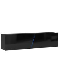 Livetastic , Schwarz , Holzwerkstoff , 2 F&auml;cher , 160x35x40 cm , stehend, h&auml;ngend , Wohnzimmer, TV-M&ouml;bel, TV- & Lowboards