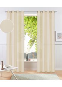 Vorhang OTTO HOME "Parry" Gr. 4, creme, B:140cm H:245cm, Polyester, Recyceltes Material, Gardinen, Vorhang, 2-er Set, blickdicht, monochrom, basic