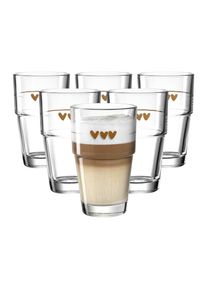 Glas Leonardo "Becher Solo 410 ml 6er Set transparent", bunt (transparent), 6 tlg., Glas, Trinkgef&auml;&szlig;e, Glas