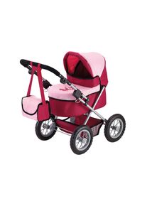 Puppenwagen BAYER "Trendy", bunt (rot, rosa, prinzessin), Puppenwagen, KinderB:39cm H:68cm T:68cm, Kunststoff, Metall, Stoff, Puppenwagen, mit Wickeltasche, B:39cm H:68cm T:68cm