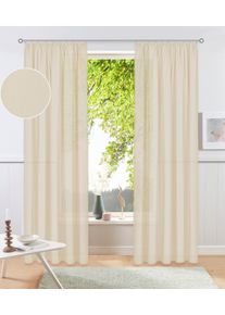 Vorhang OTTO HOME "Parry" Gr. 2, beige (creme), B:140cm H:175cm, Polyester, Recyceltes Material, Gardinen, Vorhang, 2-er Set, blickdicht, monochrom, basic, einfarbig, Bestseller